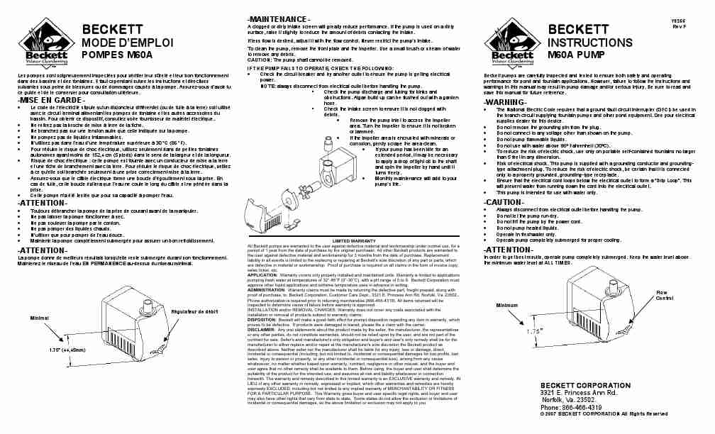 Beckett Water Gardening Plumbing Product M60A-page_pdf
